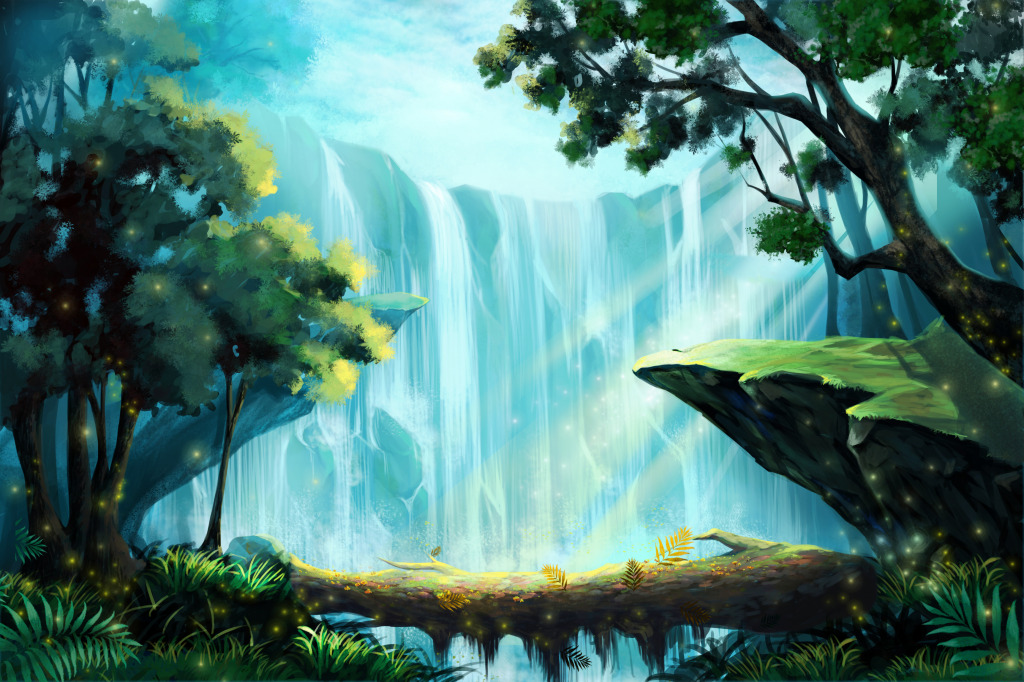 Deep in the Forest jigsaw puzzle in Waterfalls puzzles on TheJigsawPuzzles.com