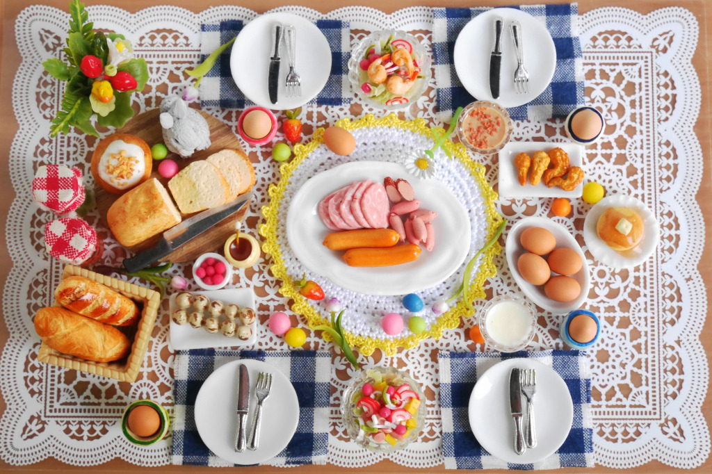 Easter Breakfast jigsaw puzzle in Food & Bakery puzzles on TheJigsawPuzzles.com
