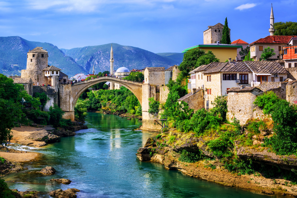 Old Town of Mostar, Bosnia and Herzegovina jigsaw puzzle in Bridges puzzles on TheJigsawPuzzles.com