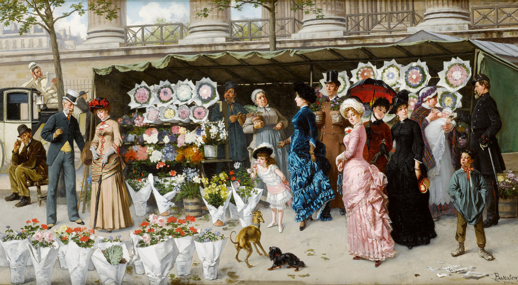 Flower Market at La Madeleine, Paris jigsaw puzzle in Piece of Art puzzles on TheJigsawPuzzles.com