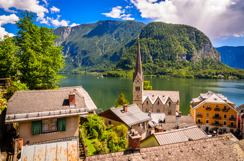 Hallstatt Village and Alpine Lake, Austria jigsaw puzzle in Great Sightings puzzles on TheJigsawPuzzles.com