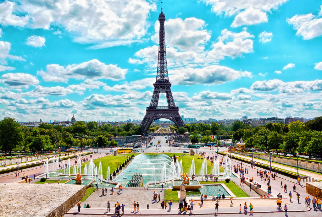 Eiffel Tower and Jardins du Trocadero, Paris jigsaw puzzle in Great Sightings puzzles on TheJigsawPuzzles.com