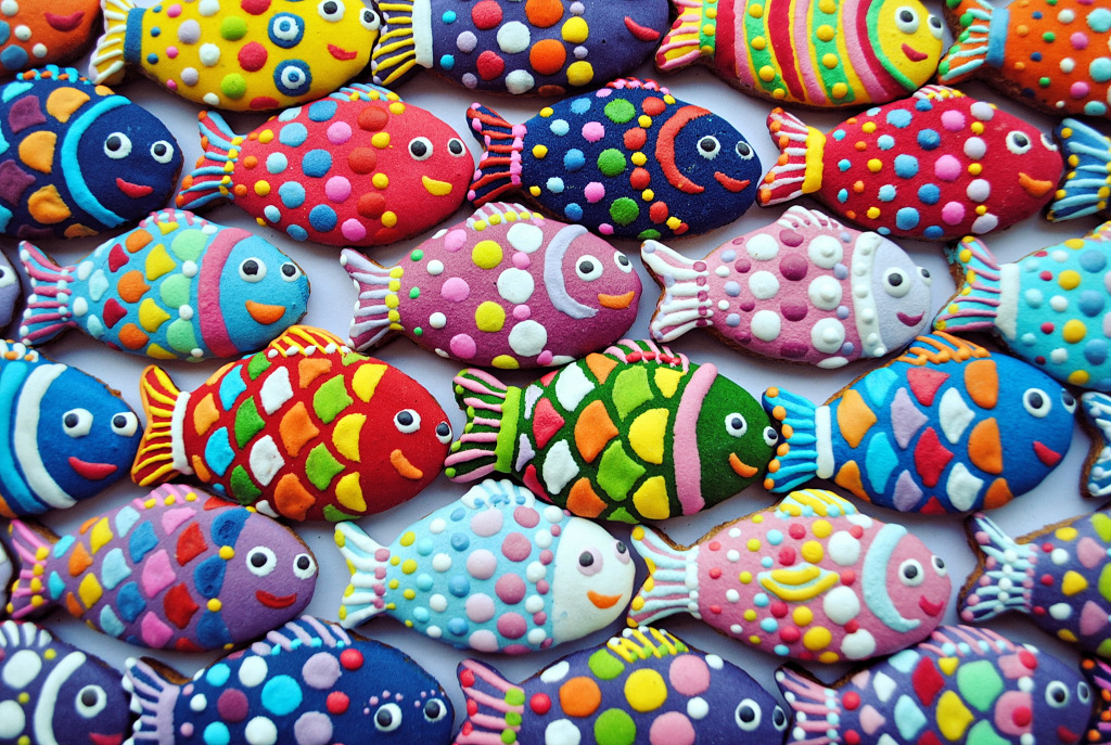 Fish Cookies jigsaw puzzle in Puzzle of the Day puzzles on TheJigsawPuzzles.com