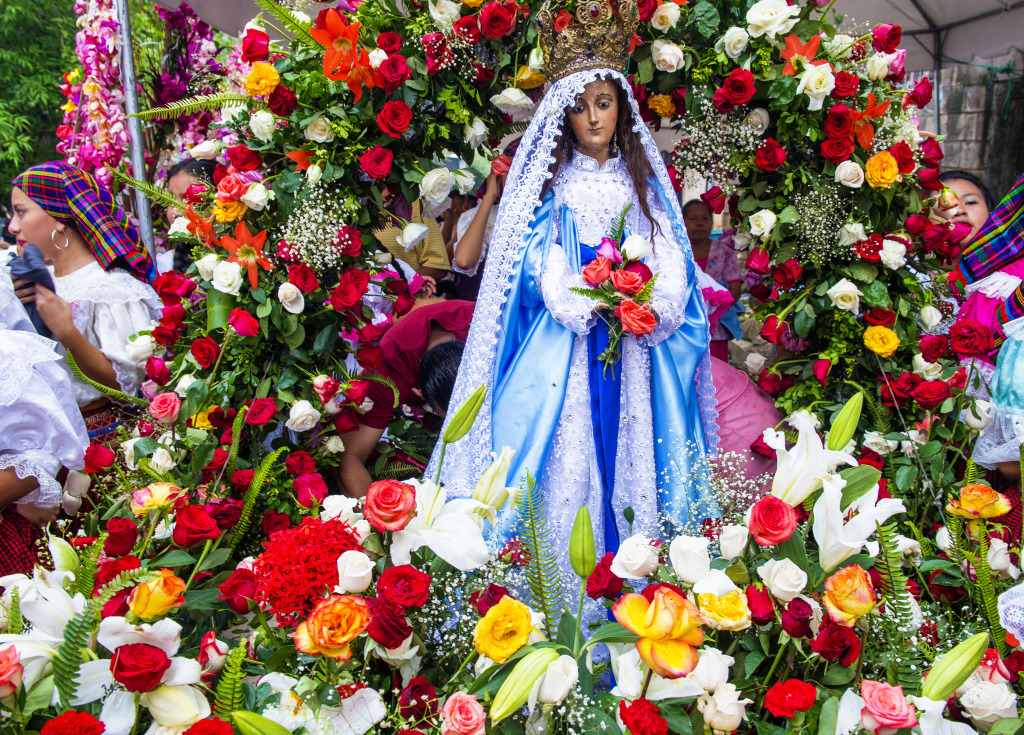 Flower & Palm Festival, Panchimalco, El Salvador jigsaw puzzle in Flowers puzzles on TheJigsawPuzzles.com