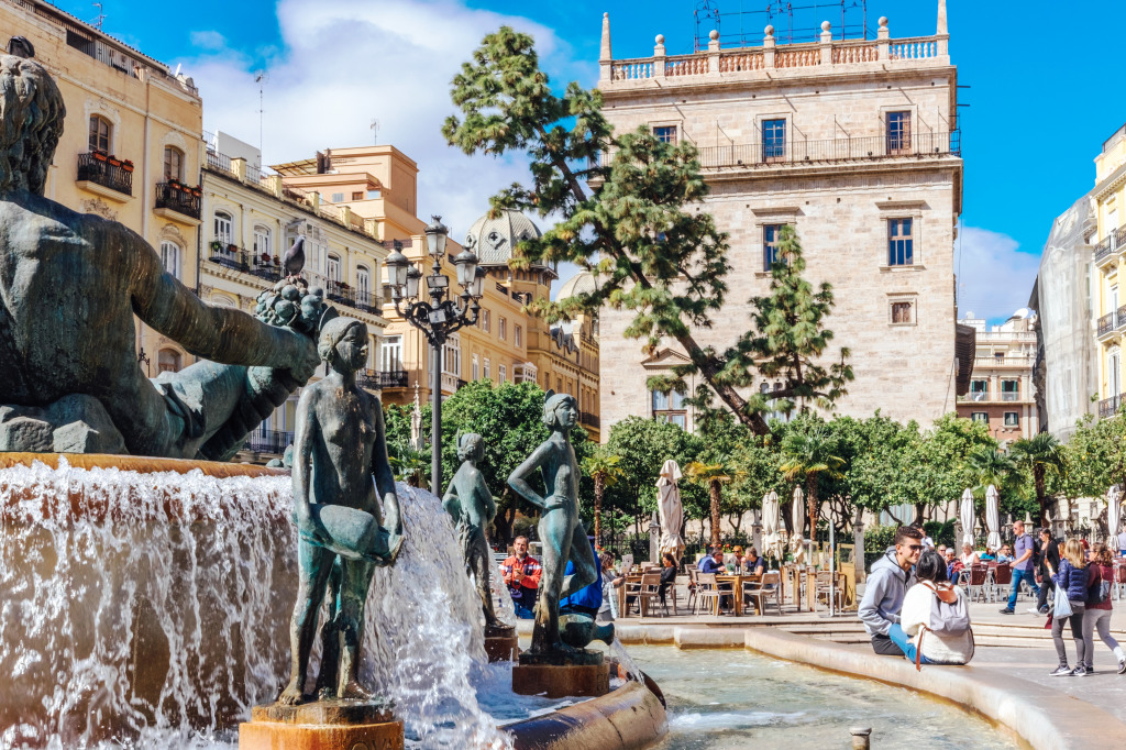 Virgen Square, Valencia, Spain jigsaw puzzle in Waterfalls puzzles on TheJigsawPuzzles.com