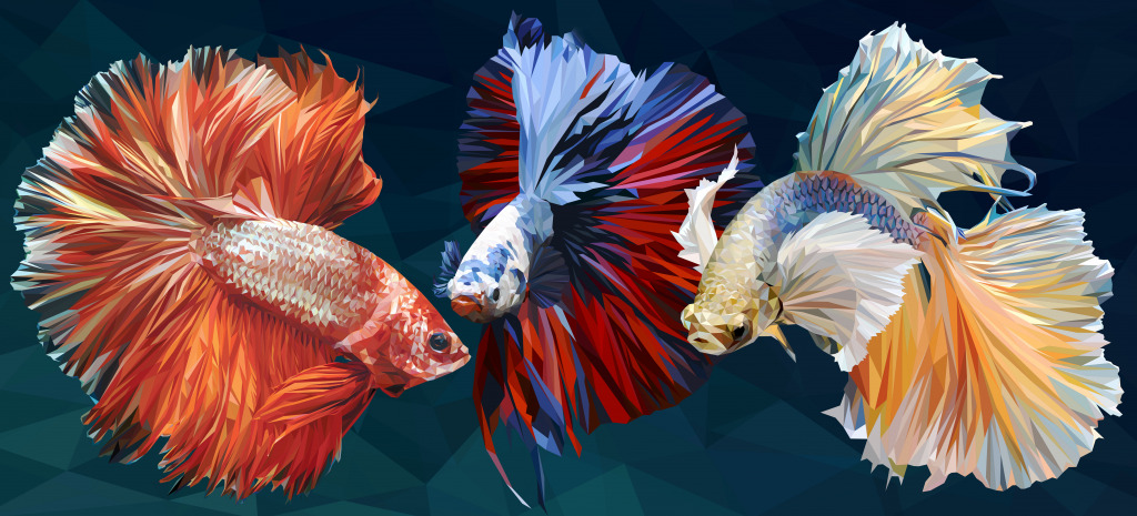 Siamese Fighting Fish jigsaw puzzle in Under the Sea puzzles on TheJigsawPuzzles.com