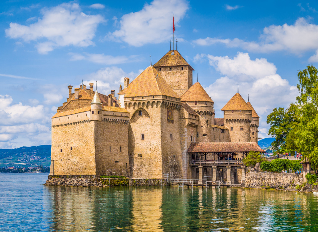 Chateau de Chillon, Switzerland jigsaw puzzle in Castles puzzles on TheJigsawPuzzles.com