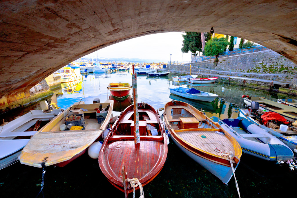 Icici Village Bridge and Harbor, Croatia jigsaw puzzle in Bridges puzzles on TheJigsawPuzzles.com