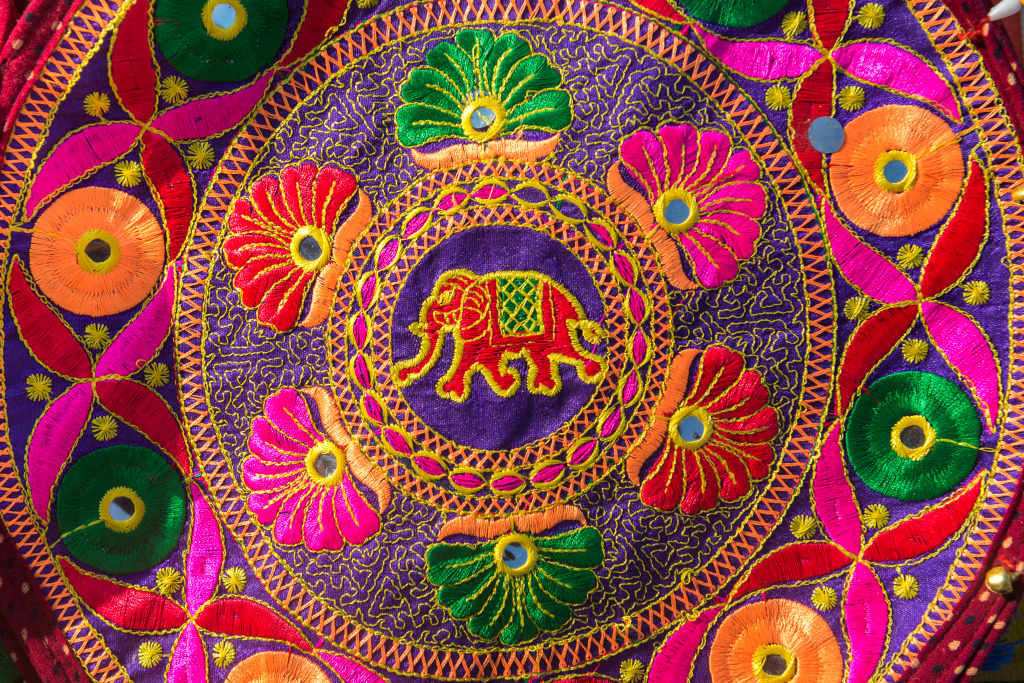 Colorful Indian Embroidery jigsaw puzzle in Handmade puzzles on TheJigsawPuzzles.com