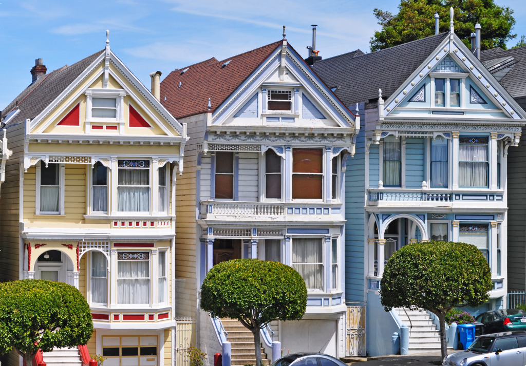 Painted Ladies, San Francisco CA jigsaw puzzle in Puzzle of the Day puzzles on TheJigsawPuzzles.com