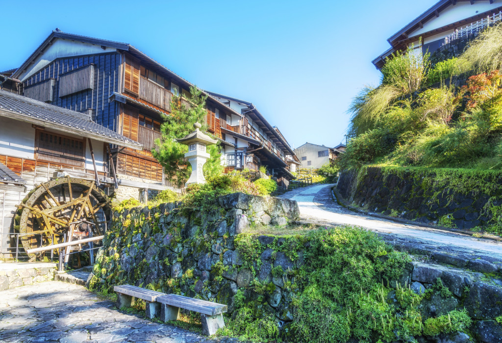 Water Mill in Magome Old Town, Japan jigsaw puzzle in Waterfalls puzzles on TheJigsawPuzzles.com