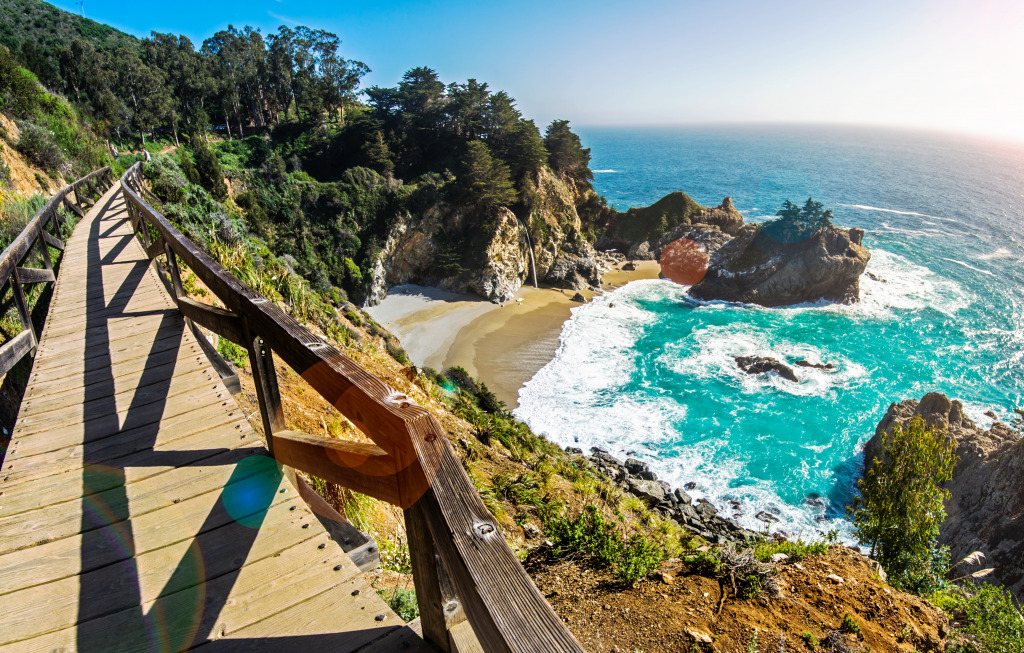 McWay Falls, Big Sur, California jigsaw puzzle in Waterfalls puzzles on TheJigsawPuzzles.com