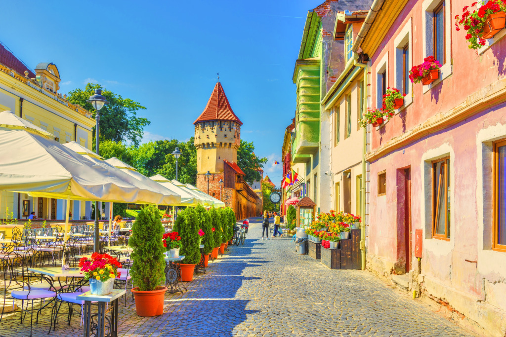 Carpenters' Tower in Sibiu City, Romania jigsaw puzzle in Street View puzzles on TheJigsawPuzzles.com