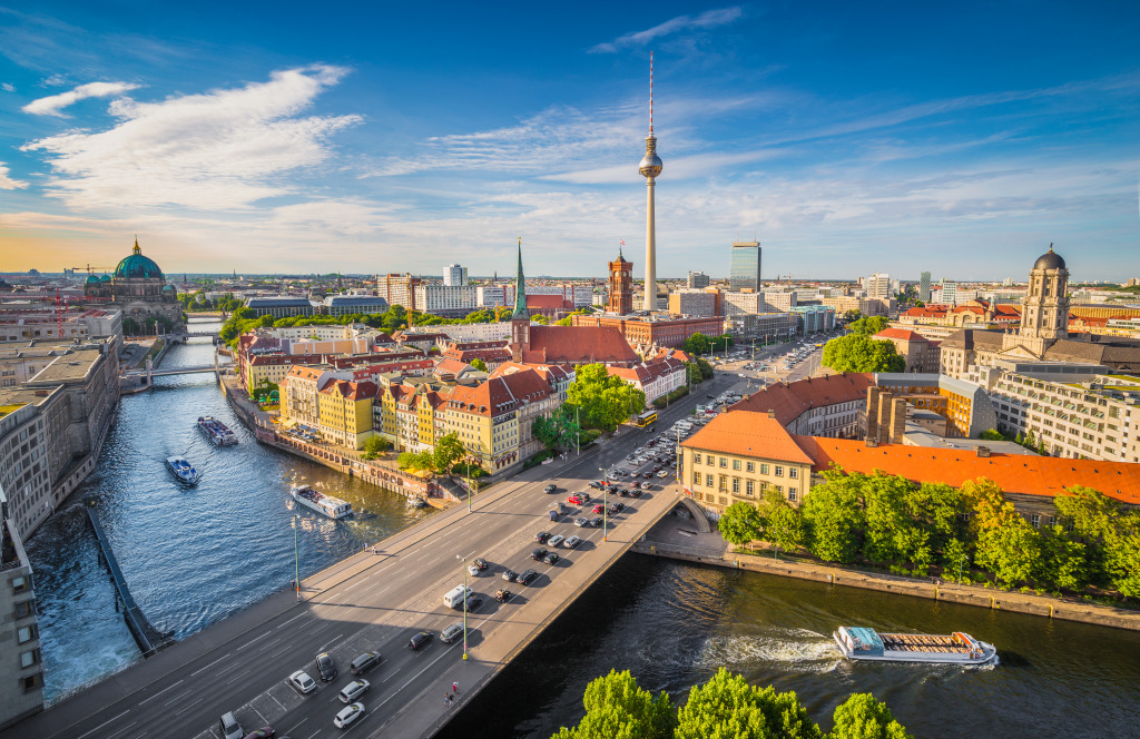Berlin Skyline and River Spree jigsaw puzzle in Bridges puzzles on TheJigsawPuzzles.com