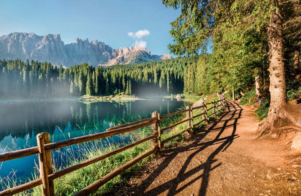 Carezza Lake, Italian Alps jigsaw puzzle in Puzzle of the Day puzzles on TheJigsawPuzzles.com