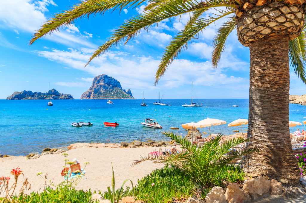 Cala d'Hort Beach, Ibiza Island, Spain jigsaw puzzle in Great Sightings puzzles on TheJigsawPuzzles.com