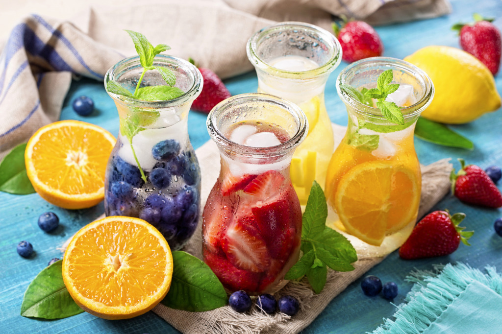 Summer Fruit Drinks jigsaw puzzle in Fruits & Veggies puzzles on TheJigsawPuzzles.com