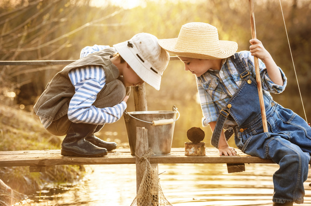 Fishing at Sunset jigsaw puzzle in People puzzles on TheJigsawPuzzles.com