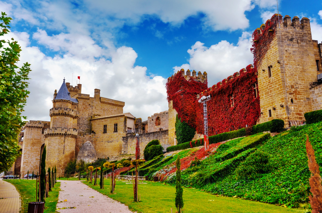 Palace of the Kings of Navarre, Spain jigsaw puzzle in Castles puzzles on TheJigsawPuzzles.com