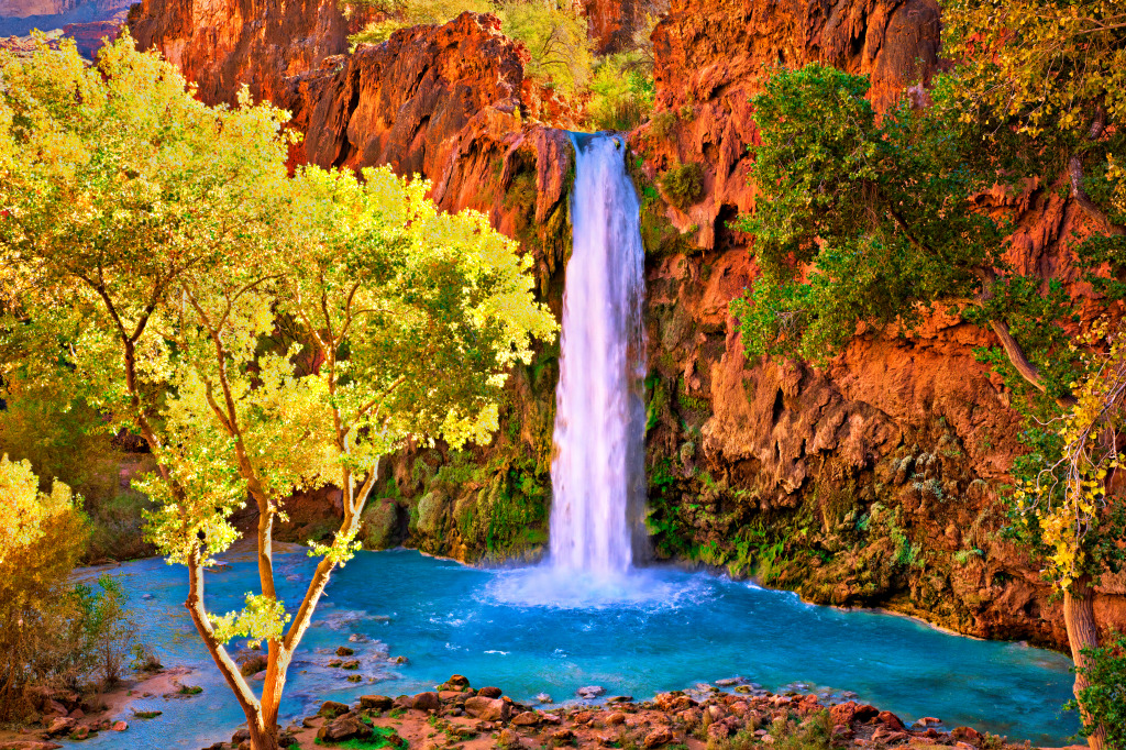 Havasu Falls, Arizona jigsaw puzzle in Waterfalls puzzles on TheJigsawPuzzles.com