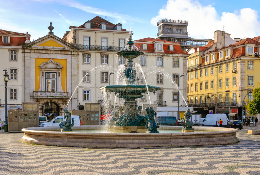 Pedro IV Square, Lisbon, Portugal jigsaw puzzle in Waterfalls puzzles on TheJigsawPuzzles.com