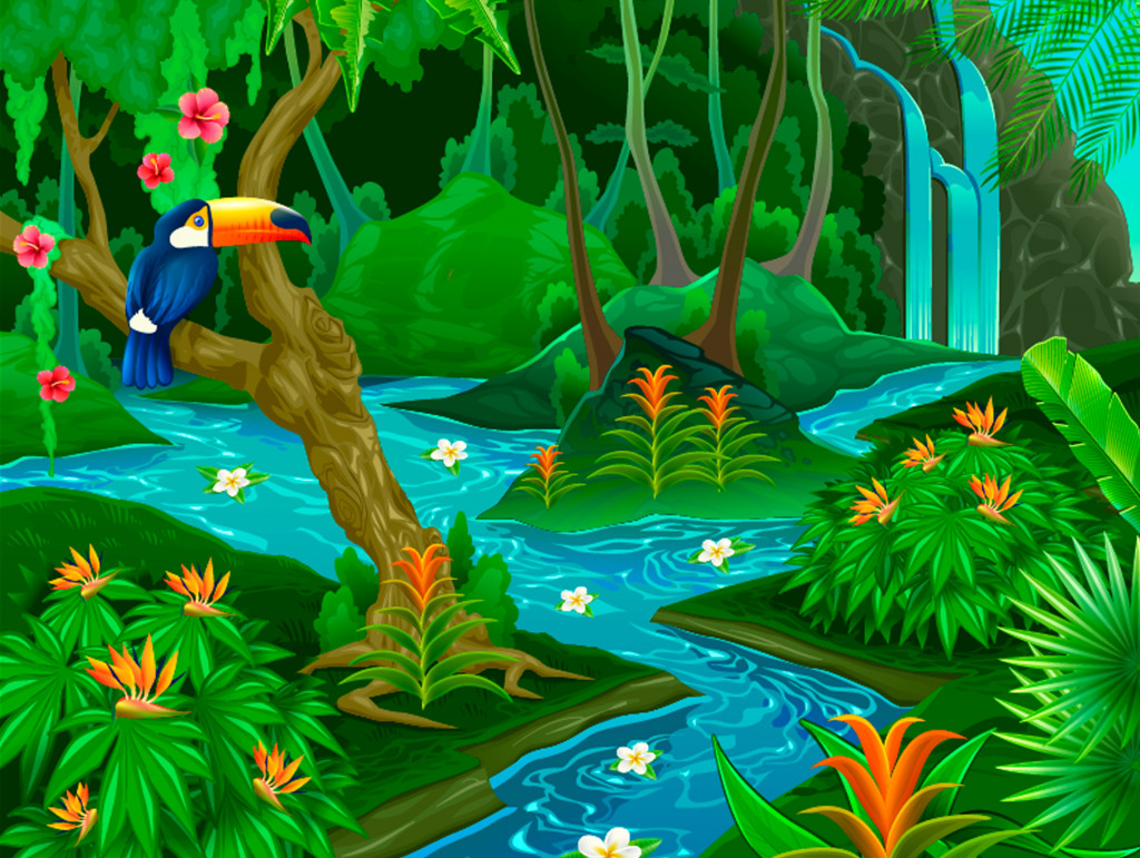 Waterfall in the Jungle jigsaw puzzle in Waterfalls puzzles on TheJigsawPuzzles.com