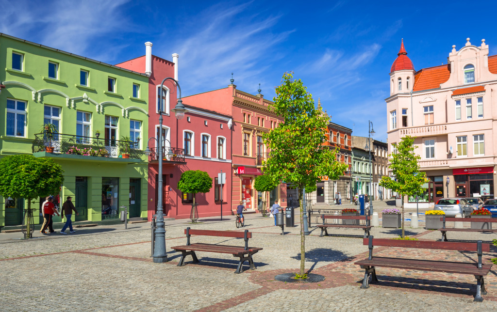 Town Square in Wabrzezno, Poland jigsaw puzzle in Street View puzzles on TheJigsawPuzzles.com