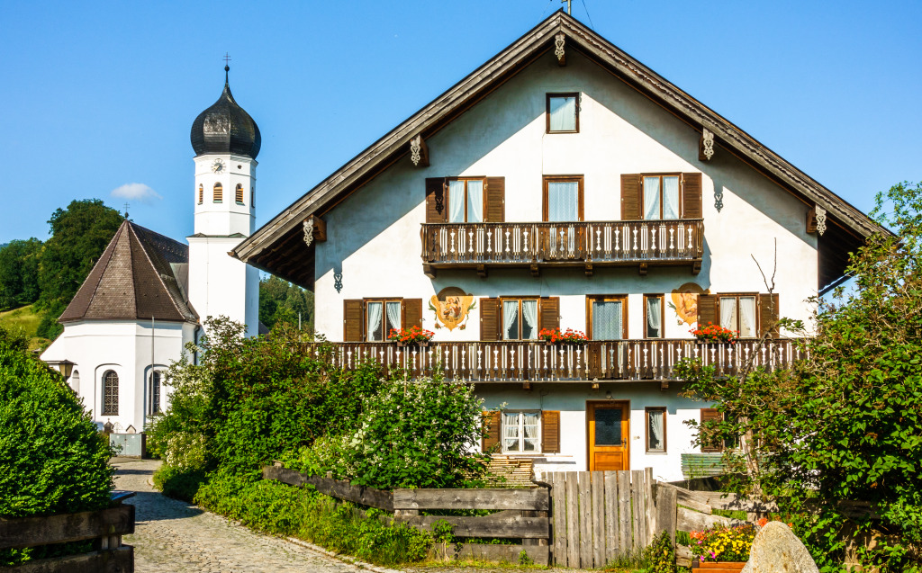 Bavarian Farmhouse near Munich, Germany jigsaw puzzle in Street View puzzles on TheJigsawPuzzles.com