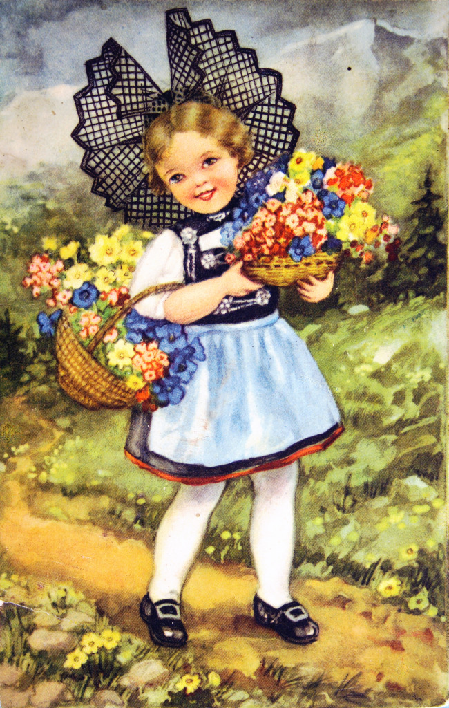 1911 German Postcard jigsaw puzzle in Flowers puzzles on TheJigsawPuzzles.com