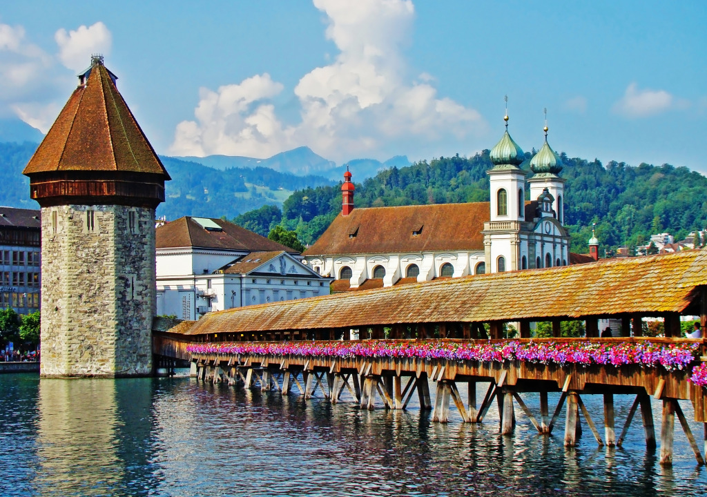 Lucerne, Switzerland jigsaw puzzle in Bridges puzzles on TheJigsawPuzzles.com