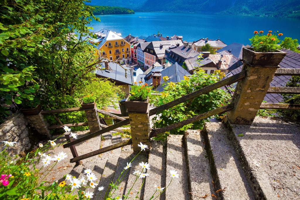 Hallstatt Village and Lake, Austria jigsaw puzzle in Great Sightings puzzles on TheJigsawPuzzles.com