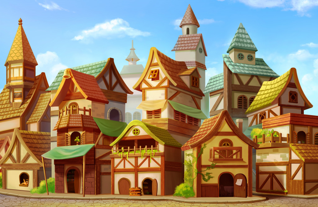 Fairytale Town jigsaw puzzle in Kids Puzzles puzzles on TheJigsawPuzzles.com