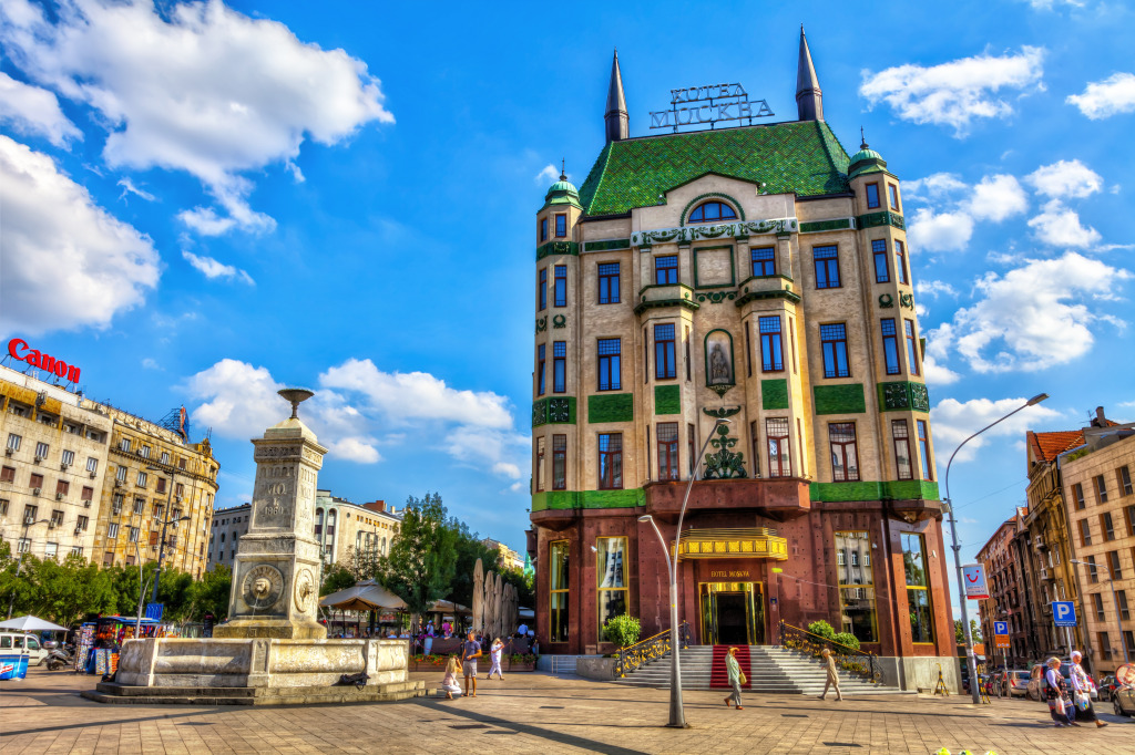 Hotel Moskva in Belgrade, Serbia jigsaw puzzle in Street View puzzles on TheJigsawPuzzles.com