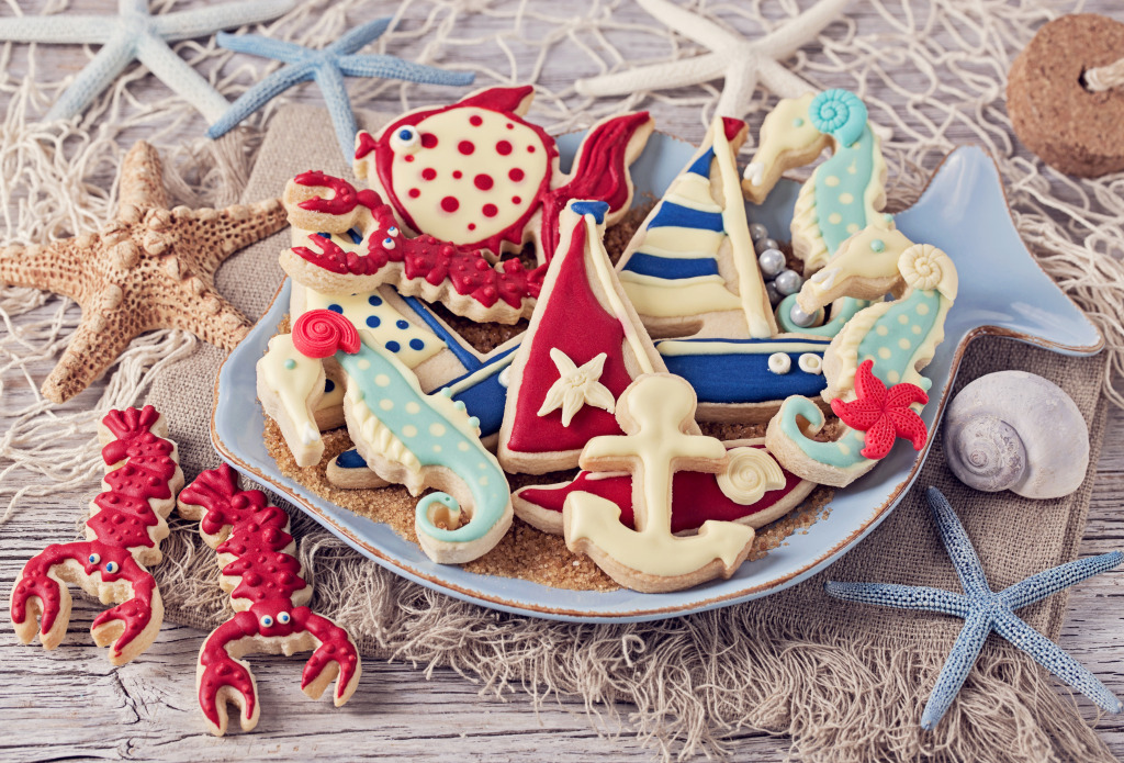 Marine Party Cookies jigsaw puzzle in Macro puzzles on TheJigsawPuzzles.com