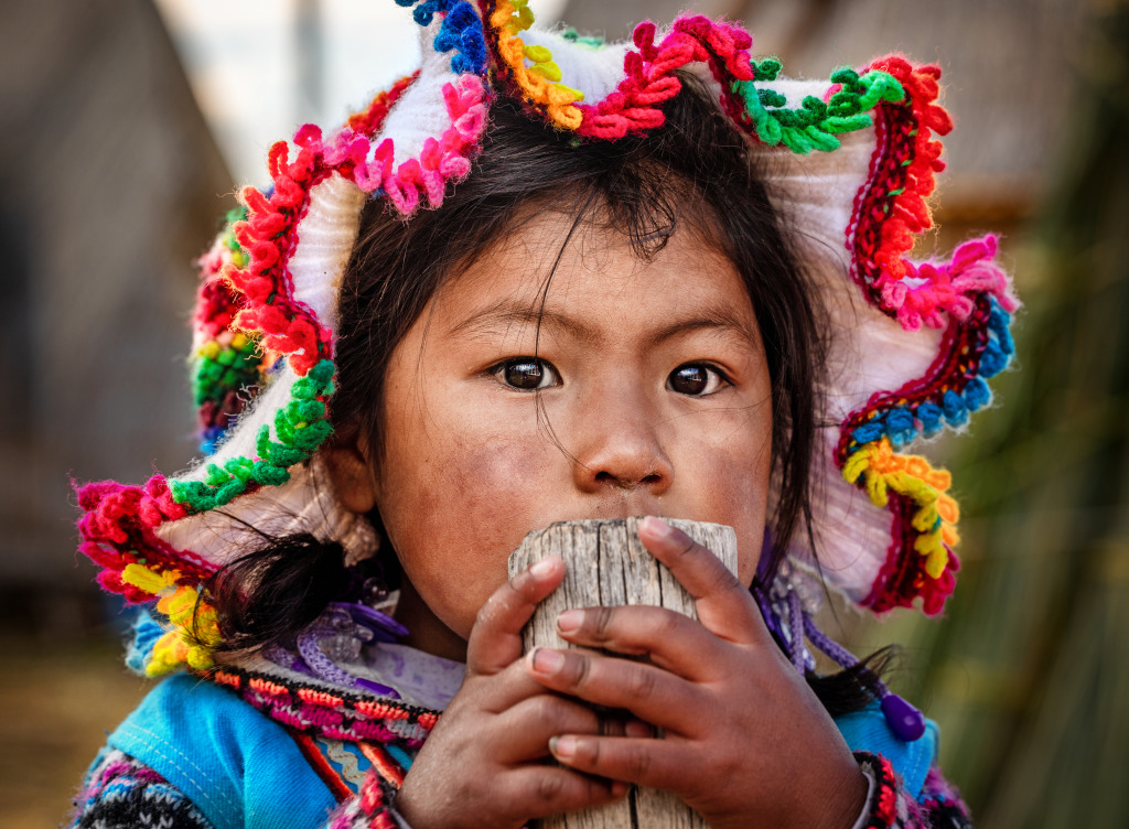 Young Peruvian Girl, Lake Titicaca jigsaw puzzle in People puzzles on TheJigsawPuzzles.com