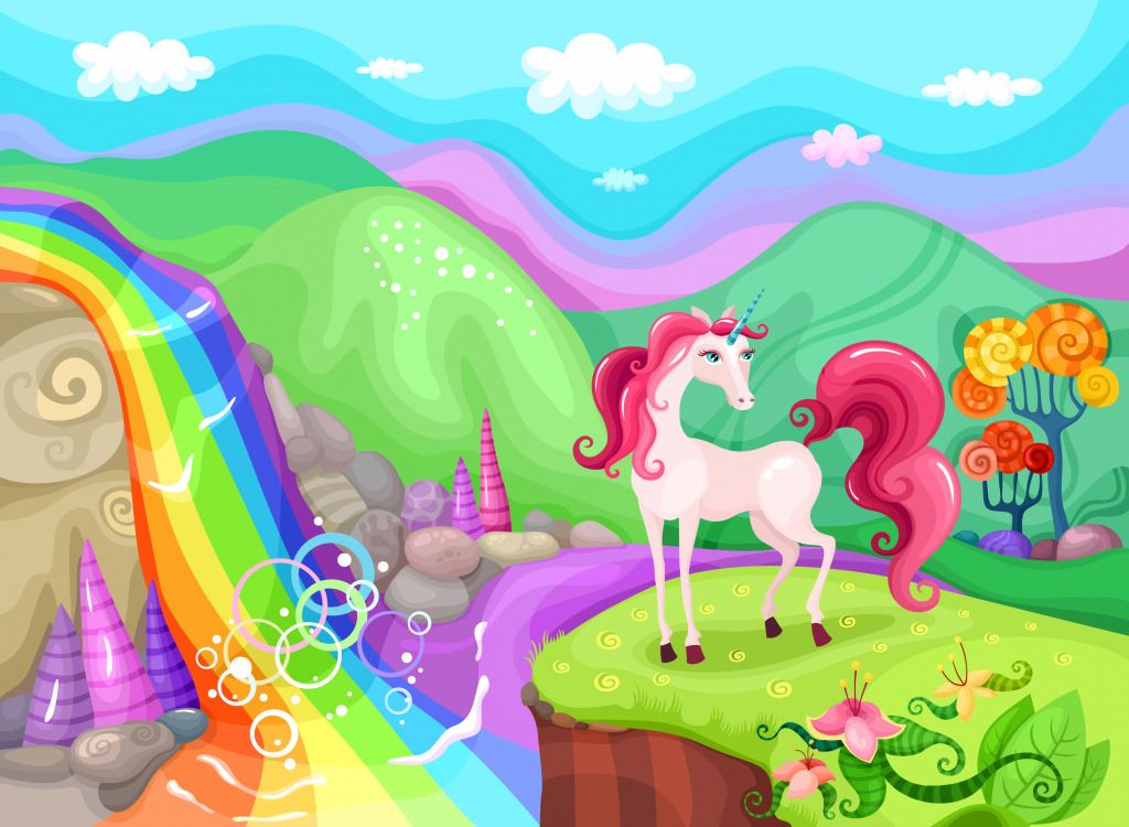 Unicorn in a Fairy Land jigsaw puzzle in Kids Puzzles puzzles on TheJigsawPuzzles.com