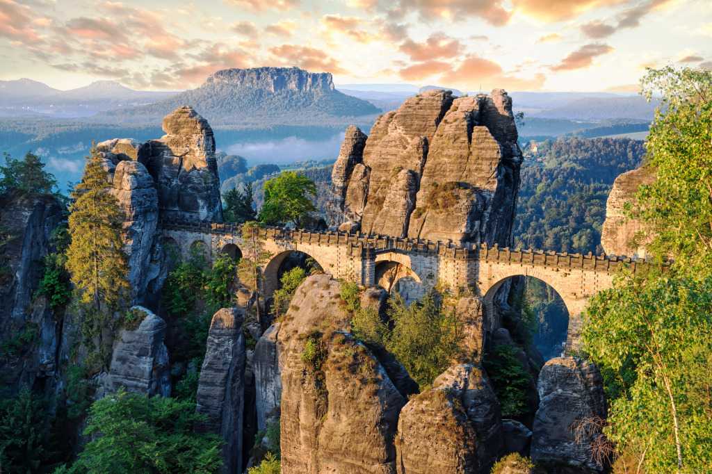 Bastei Bridge, Saxon Switzerland, Germany jigsaw puzzle in Bridges puzzles on TheJigsawPuzzles.com