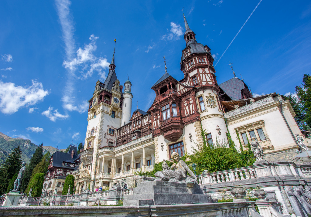 Peles Castle, Sinaia, Romania jigsaw puzzle in Puzzle of the Day puzzles on TheJigsawPuzzles.com