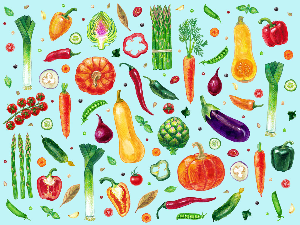 Assorted Vegetables jigsaw puzzle in Fruits & Veggies puzzles on TheJigsawPuzzles.com