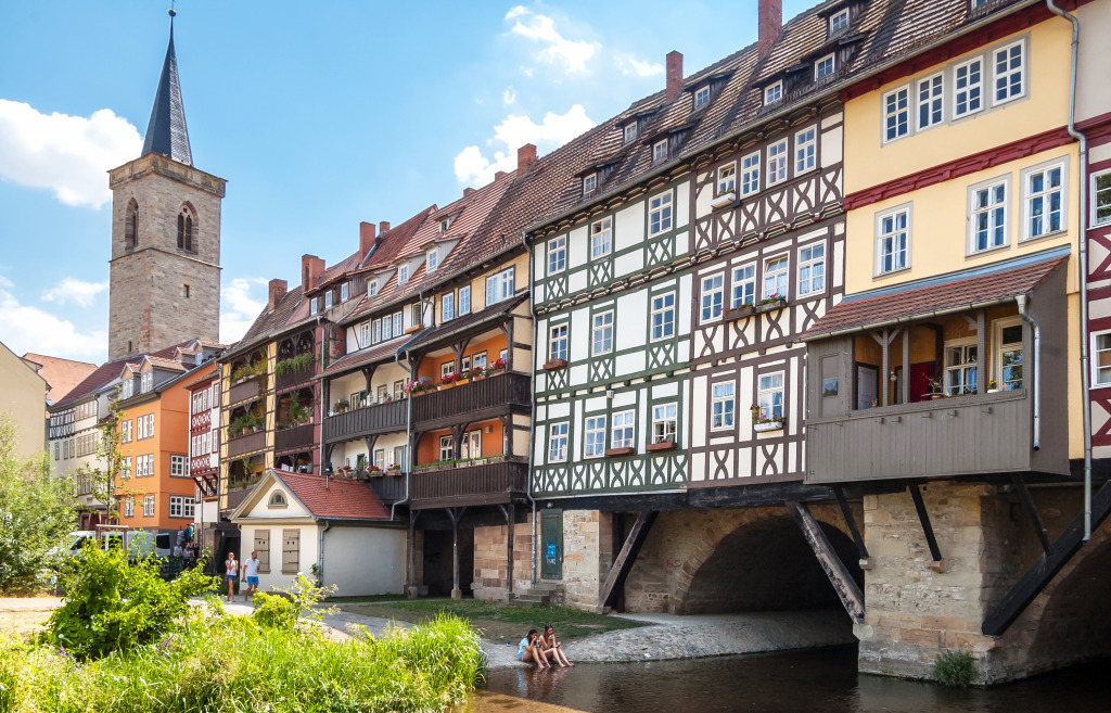 Merchants' bridge, Erfurt, Germany jigsaw puzzle in Bridges puzzles on TheJigsawPuzzles.com