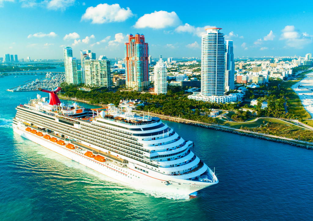 Carnival Magic Cruise Ship, Miami Port jigsaw puzzle in Puzzle of the Day puzzles on TheJigsawPuzzles.com
