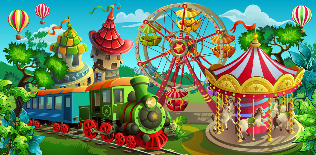 Amusement Park jigsaw puzzle in Kids Puzzles puzzles on TheJigsawPuzzles.com