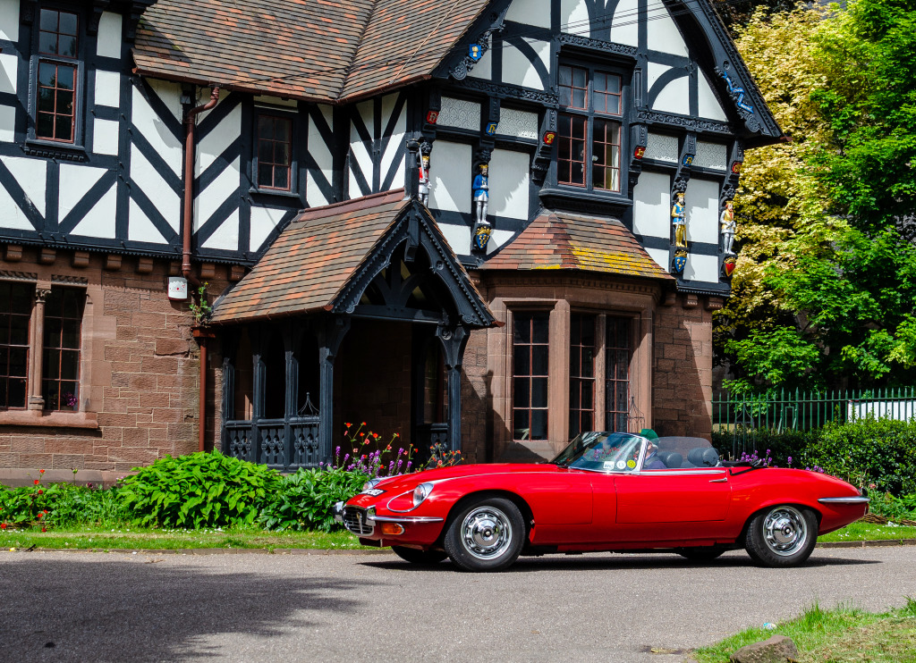 Classic Jaguar E-type in Chester, UK jigsaw puzzle in Cars & Bikes puzzles on TheJigsawPuzzles.com