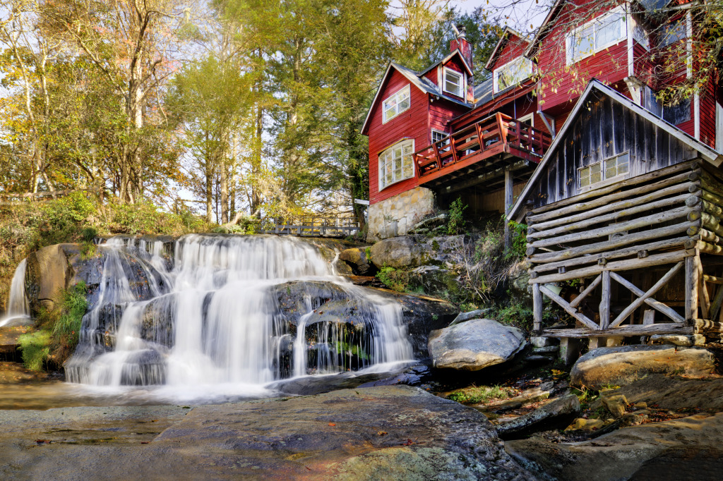 Mills Shoals Falls, North Carolina jigsaw puzzle in Waterfalls puzzles on TheJigsawPuzzles.com