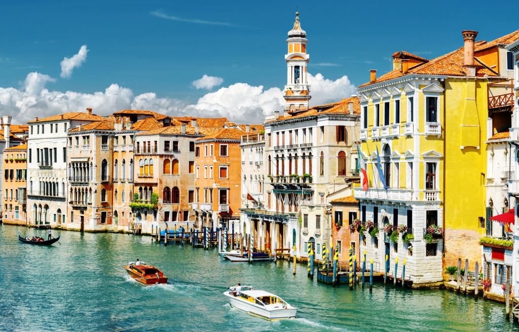 Grand Canal with Boats, Venice, Italy jigsaw puzzle in Puzzle of the Day puzzles on TheJigsawPuzzles.com