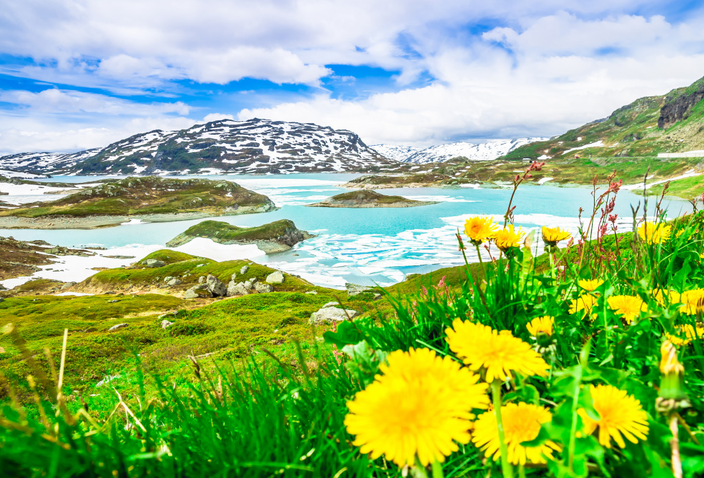 Glacier Lake in Norway jigsaw puzzle in Great Sightings puzzles on TheJigsawPuzzles.com