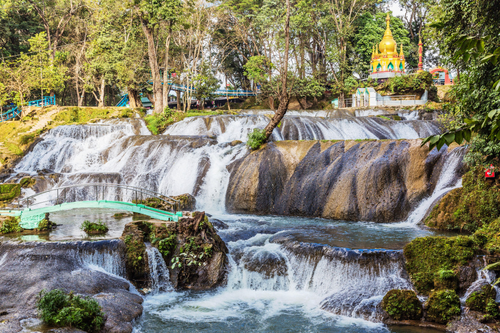 Pwe Gauk Waterfall, Myanmar jigsaw puzzle in Waterfalls puzzles on TheJigsawPuzzles.com