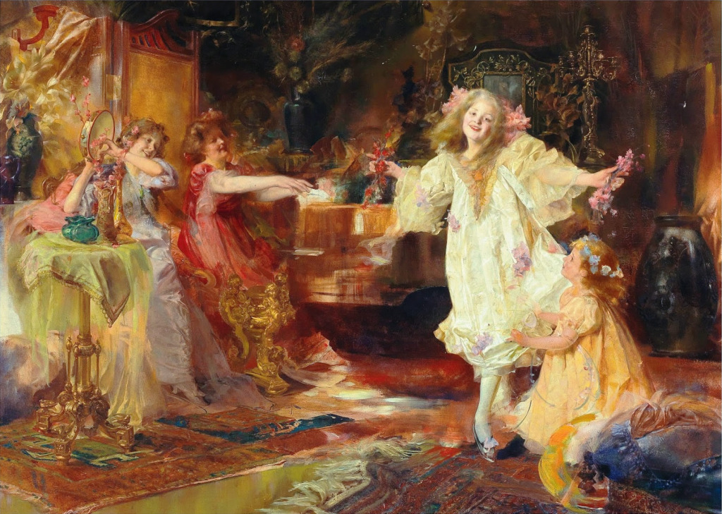 Young Girls Dancing jigsaw puzzle in Piece of Art puzzles on TheJigsawPuzzles.com