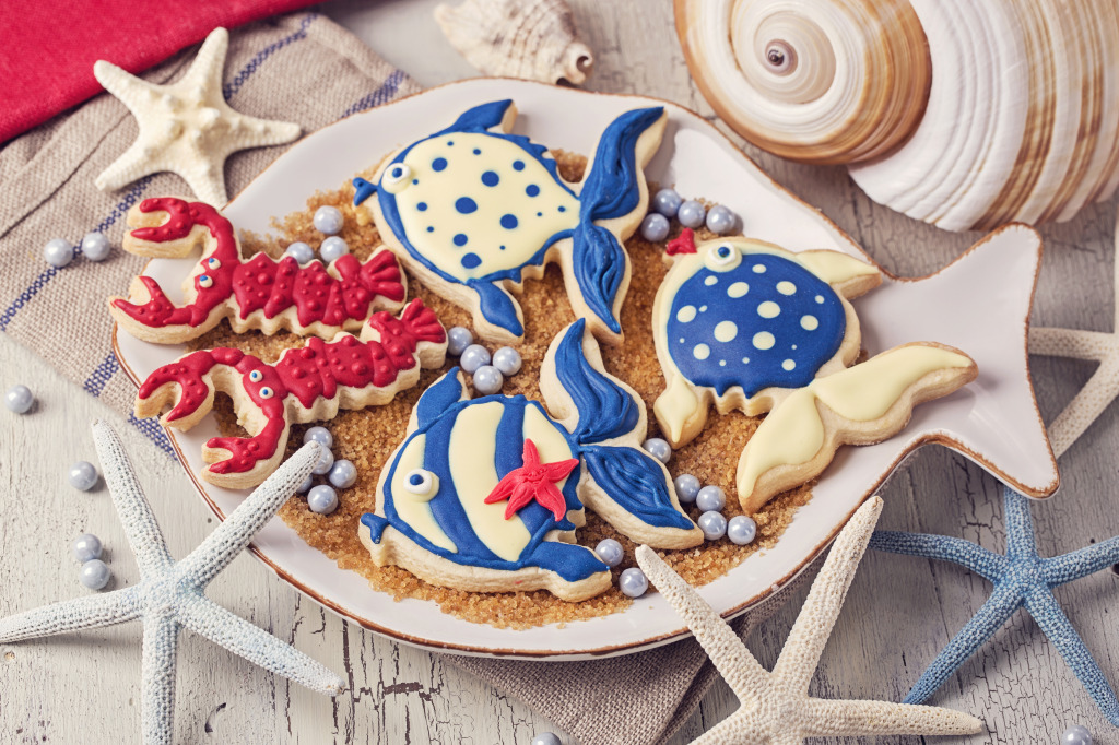 Marine Party Cookies jigsaw puzzle in Under the Sea puzzles on TheJigsawPuzzles.com