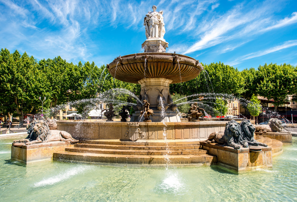 Fontain de La Rotonde, Aix-En-Provence, France jigsaw puzzle in Waterfalls puzzles on TheJigsawPuzzles.com